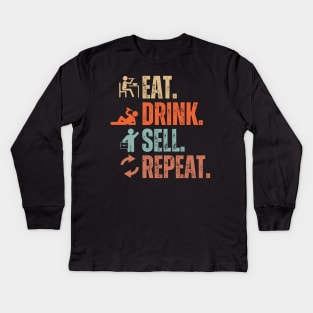 Eat Drink Sell Repeat Kids Long Sleeve T-Shirt